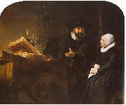REMBRANDT Harmenszoon van Rijn The Mennonite Minister Cornelis Claesz. Anslo in Conversation with his Wife, Aaltje D Germany oil painting reproduction